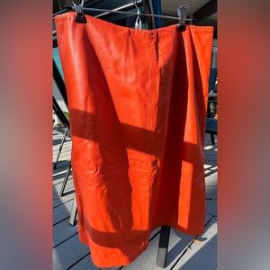 GAP Orange Leather Skirt size 14